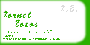 kornel botos business card